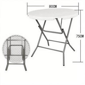 โต๊ะบาร์ทรงกลมพลาสติกคุณภาพสูง ทันสมัย สำหรับร้านอาหารกลางแจ้ง แบบพับได้ น้ำหนักเบา กันน้ำ เหมาะสำหรับงานปาร์ตี้และกิจกรรมต่างๆ - Product Image 4