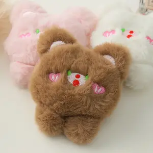 INS three-dimensional soft cute bear doll key chain pendant DIY three-dimensional plush pin bag head accessories wholesale