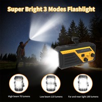 SOS & QC3.0 6000mAh Emergencia portátil NOAA FM AM Radio Linterna con luz de lectura LED Cable incorporado Dynamo Weather Radio