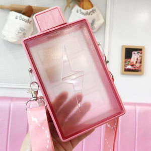 Hot Bpa Free Rectangular <b>Notebook</b> Travel Portable Plastic Water Cups Flat <b>square</b> Plastic Drinking Water Bottles - Product Image 2
