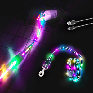 Correa de Perro LED Recargable, Impermeable IPX5, de PVC, Personalizable, con <span class=keywords><strong>6</strong></span> Colores LED y 9 Modos para Paseos Nocturnos - Product Image 1