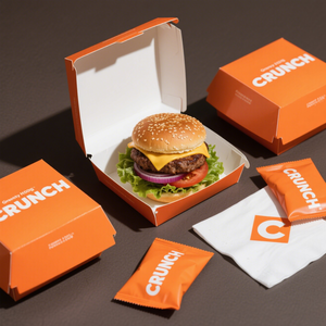Scatola di Hamburger monouso per uso alimentare confezione personalizzata per imballaggio in carta per Hamburger confezione Fast Food - Product Image 5