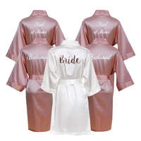 Robes de mariée et de demoiselles d'honneur en satin de luxe pour femmes, 55 couleurs, vente en gros, peignoirs de spa en soie pour adultes, robes de soirée