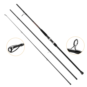 Cañas de Pescar de Fibra de Carbono, Caña de 3 Secciones de 3 m, 3,3 m, 3,6 m para Pesca en Agua Dulce y Salada, Caña de Surf de Larga Distancia - Product Image 1