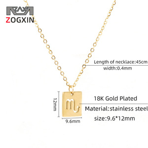 Zogxin 18K Gold Plated Scorpio Pendant Necklace Stainless Steel 9.6x12mm For Women Fashion Jewelry - Product Image 1