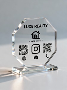 Soporte de exhibición de código QR de acrílico personalizado, transparente, resistente al agua y a los rayos UV, impreso en CMYK, soporte de mesa para menú QR, soporte para letrero de pago. - Product Image 5