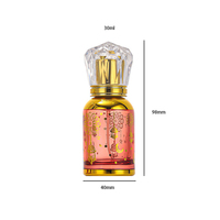 Botella de Perfume de Vidrio con Logotipo Personalizado, 30 ml, con Pulverizador de Aluminio, Diseño de Rosca, Forma Cilíndrica, Patrón Árabe, Opciones de Color Dorado