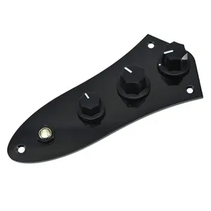 Preto Carregado JB Bass Control Board Prewired Control Plate Com Cablagem Push Pull Potenciômetros para Jazz Bass Guitar