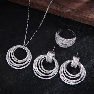 WXSNOW Luxury Fashion diamond Jewelry Set 925 Sterling Silver Zircon Jewelry Sets