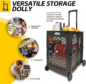 Chariot utilitaire pliable pour monter les escaliers - Panier, poignée télescopique, chariot en plastique pliable pour les courses, le déménagement et les escaliers - Product Image 6