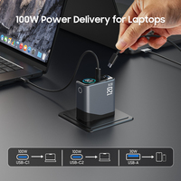 Chargeur de Bureau GaN 140W 120W USB C à Charge Rapide Avec Écran, Adaptateur Universel pour Téléphone Portable PD Type C 140W GaN