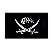 Sofort Lieferbar 100% Polyester 3x5 Fliegende Doppelseitige Piratenfisch-Flagge mit Individuellem Druck