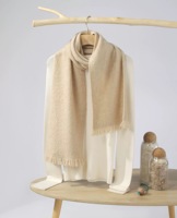Écharpe/châle NARI légère en cachemire pur, couleur unie, logo personnalisé tissé, 100% cachemire, pour le printemps et l'été