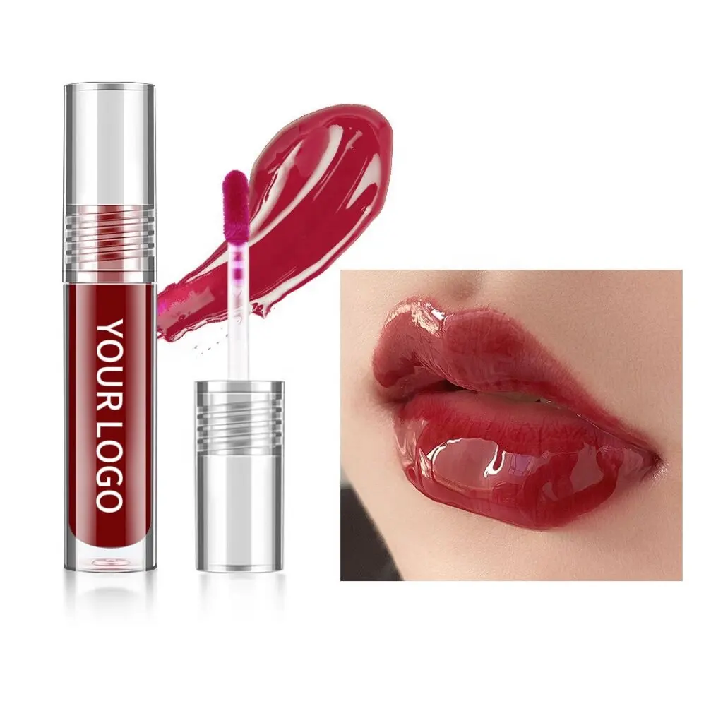 Pigmento de alta qualidade para lipgloss, tubo com logotipo personalizado, brilho labial hidratante, marca própria, matiz de óleo labial