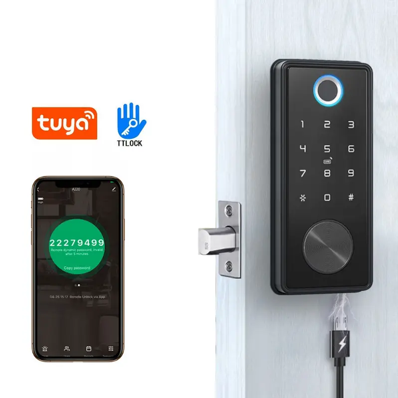 High Security Fingerprint Password TTLOCK Tuya IC CARD Digital Smart Deadbolt Door Lock