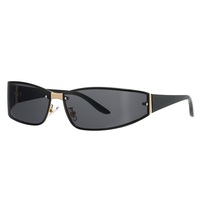 Lunettes de soleil rectangulaires vintage Y2K 8106 UV400 à monture intégrale pour le voyage et la conduite