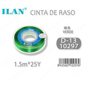Nastro in raso Ilan 1,5 m 25y Verde D13 Decorazione regalo - Product Image 1