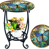 Table d'appoint moderne minimaliste créative en fer forgé, motifs oiseaux et papillons, pour jardin, véranda, patio, table basse