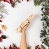 Kit de 12 craquelins de Noël en gros, doré rose, avec chapeaux et blagues, pour la décoration de dîner de fête