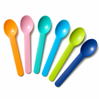 Cuillères à dessert jetables en amidon de maïs Yongli, 15,5 cm, couleurs assorties, cuillères de dégustation avec emballage individuel