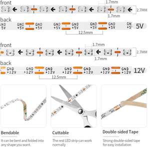 Bande LED RGB en gros, 30 LED/m, programmable, flexible, pour aménagement paysager, en plastique - Product Image 5