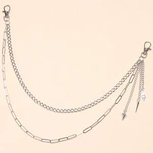 Waist <b>Chain</b> Double Layer Tassel Zinc Alloy Hip Hop Fashion Accessory For Daily Wear - Product Image 6