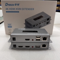 DTECH ekstensi Keyboard, DT-7084A(GS) 60M 4K 60Hz 30Hz HDMI USB Mouse ekstensi KVM Extender melalui Cat5e/6 kabel