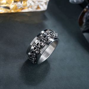 Hiphop Vintage <b>Stress</b> Relief Fidget <b>Ring</b> Rune Amulet Letters Men's Gold Stainless Steel Spinning Rotating Viking Finger Gift - Product Image 2