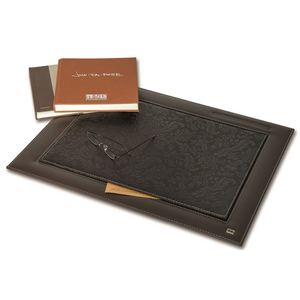 Modern <b>Large</b> Leather Desk Set with Mesh Office Organizer All Metal Including <b>Framed</b> Desk Pad Covered Mouse Pad - Product Image 5