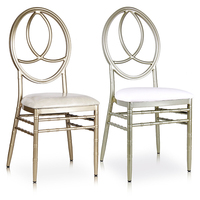 Chaise de banquet ovale réglable en acier inoxydable doré, revêtement en cuir PU blanc, écologique, luxe, pour mariage, hôtel, salle à manger