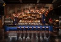 Design d'intérieur de bar à cocktails élégant, design de comptoir de bar sur le toit moderne, ensemble de mobilier de bar commercial pour hôtel et restaurant