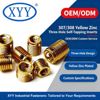 Thread Repair Self - Tapping Threaded Insert 307 Yellow Zinc Plated Carbon Steel Fastener for Light Alloy Assembly Application
