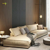 Luxuriöses Nubuk-Sofa-Set in Übergröße mit Federkissen, Moderne Wohnzimmer-Sofas, Sektionalsofa für Villa, Zuhause, Apartment und Hotel