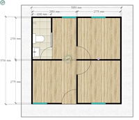 Maison préfabriquée la moins chère en Indonésie de 34 m², maison kit de jardin avec 2 chambres, maison abordable en panneaux sandwich avec salle de bain