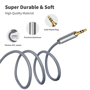 Cable de Audio Estéreo TRS de 3.5mm a 6.35mm (1/4 a 1/8) Macho a Macho de 1M, 2M, 3M, 4.6M, 7.6M para Guitarra, Altavoz, Teléfono Móvil y Amplificador - Product Image 3