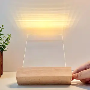 Светящаяся доска для письма в стиле Ins, светодиодная подсветка для рукописного ввода, прозрачная доска для объявлений, Деревянный 3d ночник «сделай сам»