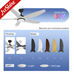 1stshine LED Ventilador de techo Rústico Ajuste de tiempo 60 "ABS Blades Fancy Ventilador de techo eléctrico - Product Image 4