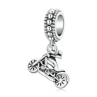 Pendentif en argent S925 pour moto, camion, sport, style cool, série moto, accessoires perlés DIY