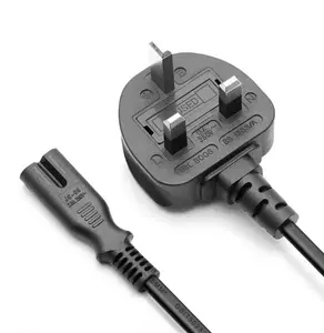 3m 5m AU EU US UK plug iec C7 Ac adapter Cable Figure 8 Flat wire H03vvh2-f 2x0.75mm2 Ac power Extension Cord connector