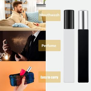 <b>10ml</b> Clear Frosted Black Dropper Square Glass Perfume Packaging Sample <b>Bottles</b> Cosmetic Fine Mist Empty Spray Perfume <b>Bottle</b> - Product Image 4