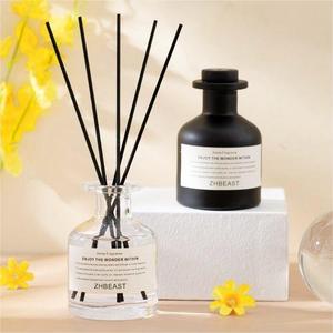 Bouteilles diffuseurs de parfum en verre noir mat de luxe 150 ml 200 ml pour grossistes, rechargeables, avec bouchon à vis et impression sérigraphiée - Product Image 3