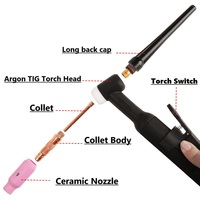 Accessoires de pistolet de soudage à l'arc à l'argon de haute qualité WP17/18/26-Buse en céramique et couvercle de protection de buse en porcelaine