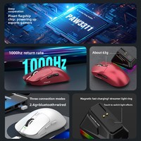 Souris de jeu sans fil Viper X11por à sept boutons, ergonomique, légère, avec capteur PAW3311, trois modes, avec rétroéclairage RGB rechargeable