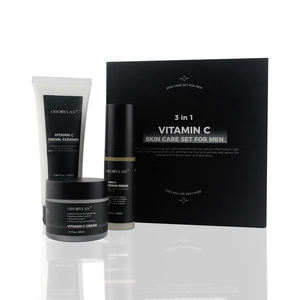 Etiqueta privada Vitamin C Serum Cream Cleanser Korea Skin Care Set <span class=keywords><strong>Kit</strong></span> para hombres - Product Image 1