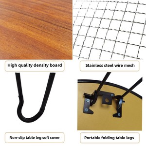 <span class=keywords><strong>Table</strong></span> de pique-nique multifonctionnelle en MDF réglable, pour camping en plein air, barbecue, cuisinières à gaz et à induction, logo personnalisé pour les distributeurs étrangers - Product Image 5