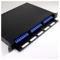 Panneau de brassage fibre optique 19 pouces extractible 12 ports SC/FC/LC, montage en rack 1U, utilisation intérieure/extérieure