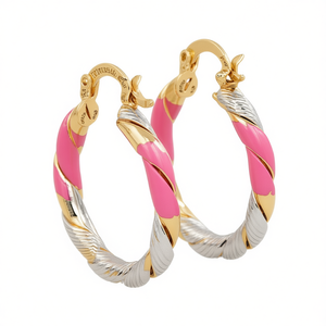 Orecchini a Cerchio Multicolore Trendy Placcati in Oro 18K in Lega di Zinco Gioielli da Festa alla Moda per Donne - Product Image 1