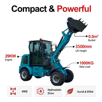 Minipala Gommata 2500kg, 1 Tonnellata Diesel, Benna 0.5m3, CE Euro 5, Macchina da Costruzione Pesante per Piccole Fattorie e Cave, Caricatore Frontale