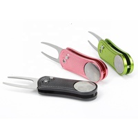 Outil de réparation de divots de golf Pop-up Switchblade avec marqueur de balle magnétique