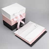 Boîte cadeau en carton rigide avec logo personnalisé, revêtement UV, grande taille, à fermeture magnétique, pliable, rose, pour cosmétiques